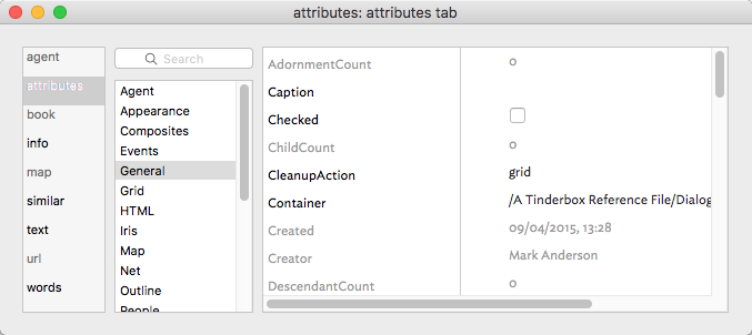 attributes tab