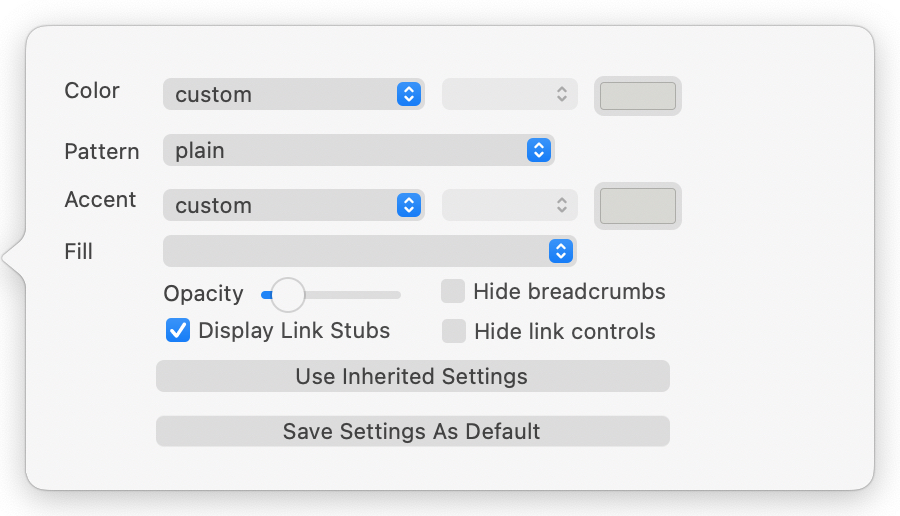 Map Settings pop-over