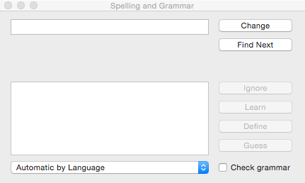 Spelling and Grammar dialog