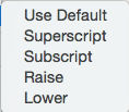 Baseline menu