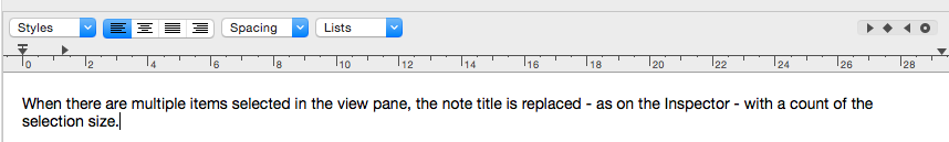 Text area ruler