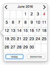 Date picker pop-over