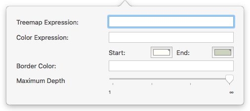 Treemap Settings pop-over