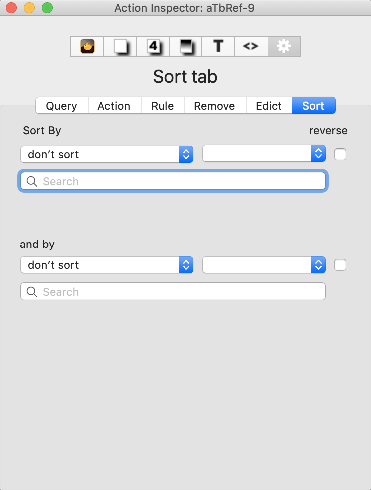 Sort tab