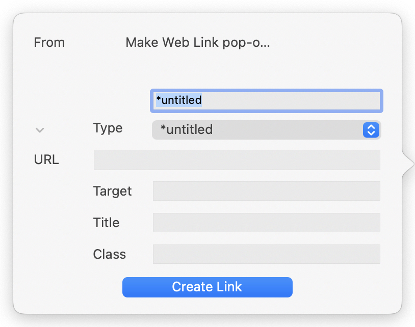 Make Web Link pop-over