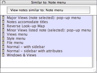 Similar Notes view