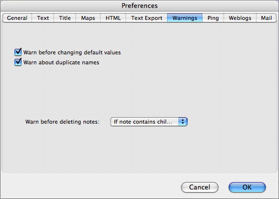 warn before changing default values