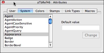 Attributes System pane