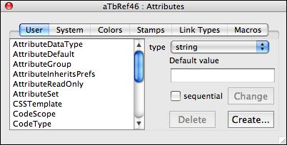 Attributes User Pane