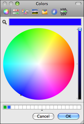 Custom Color colour picker dialog