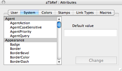 Attributes System pane