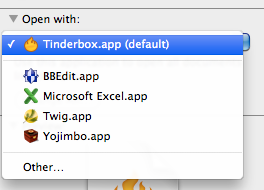 Tinderbox files do not have a Tinderbox icon