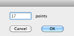 Point Size dialog