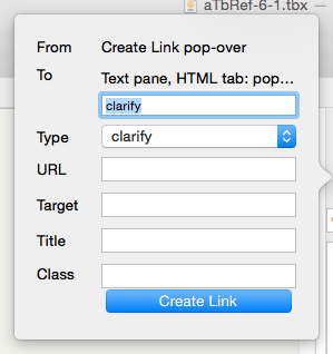 Create Link pop-over