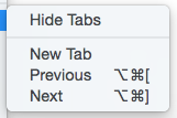 Tab sub-menu