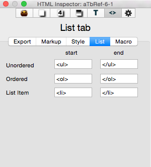 List tab