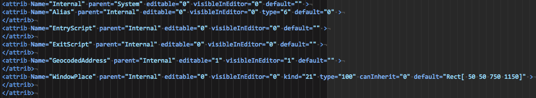 System Attributes: 'Internal' group