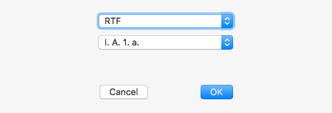 Export as Outline panel