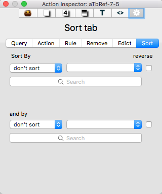 Sort tab