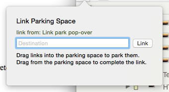Link parking space click pop-over