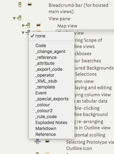 Selecting Prototype via Outline icon Selecting Prototype via Outline icon