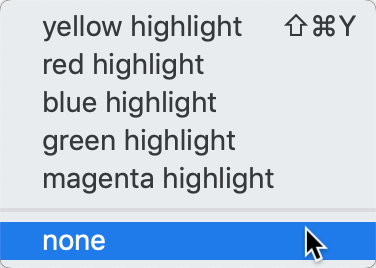 Highlight sub-menu
