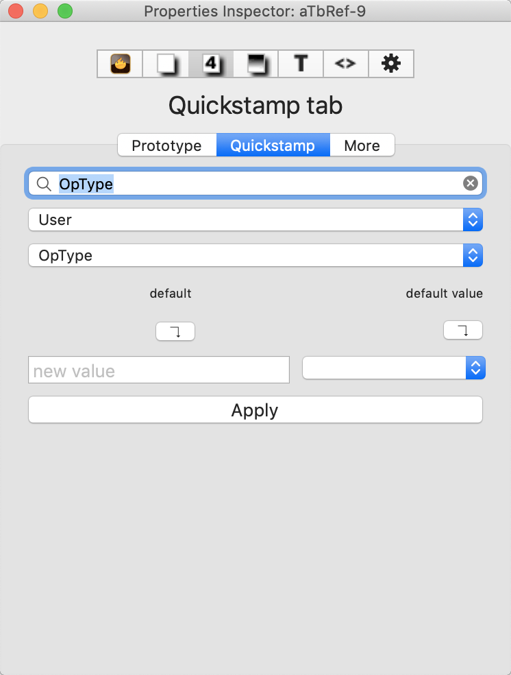 Quickstamp tab