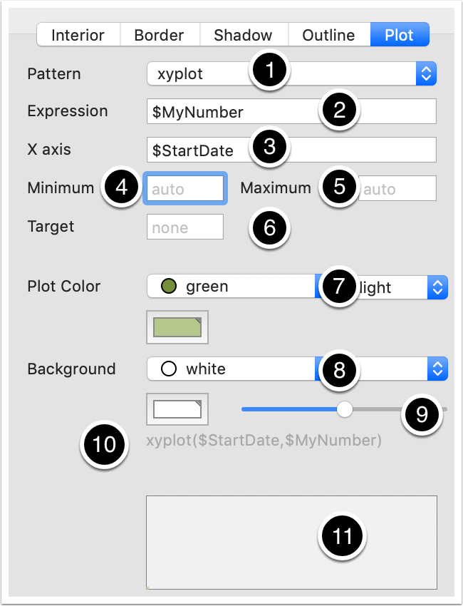 Appearance Inspector - Plot tab