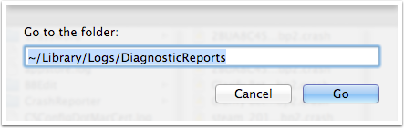 Locating the Finder folder for crash logs - 2