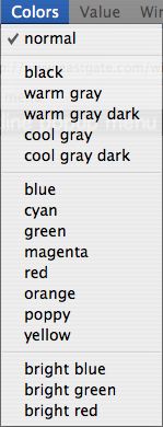 Colors menu