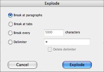 Explode dialog