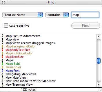 Find Text (view) dialog